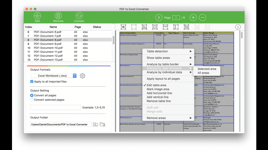 pdf converter to excel for mac